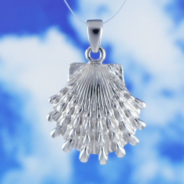 Unique Hawaiian Seashell Necklace, Sterling Silver Sea Shell Charm Pendant, N6136 Birthday Valentine Wife Mom Gift, Island Jewelry
