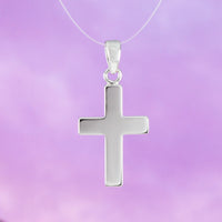 Pretty Hawaiian Cross Necklace, Sterling Silver Cross Charm Pendant, Christian Jewelry, N2010 Birthday Valentine Wife Mom Girl Boy Gift
