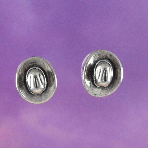 Unique Texan 3D Cowboy Hat Earring, Sterling Silver Cowgirl Hat Stud Earring, E8158 Birthday Mom Wife Girl Valentine Gift, Texan Jewelry
