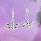 Pretty Hawaiian Dragonfly Earring, Sterling Silver Dragonfly Dangle Earring, E4112 Birthday Wife Mom Girl Valentine Gift, Island Jewelry