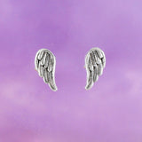 Pretty Hawaiian Angel Wing Earring, Sterling Silver Angel Wing Stud Earring, E8397 Birthday Wife Mom Girl Valentine Gift, Island Jewelry