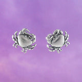 Unique Hawaiian Crab Earring, Sterling Silver Crab Stud Earring, E8314 Birthday Mom Wife Girl Valentine Gift, Island Jewelry