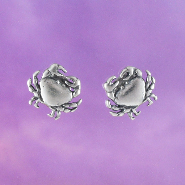 Unique Hawaiian Crab Earring, Sterling Silver Crab Stud Earring, E8314 Birthday Mom Wife Girl Valentine Gift, Island Jewelry