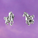 Unique Hawaiian Small Horse Earring, Sterling Silver Horse Stud Earring, E8809 Birthday Valentine Wife Mom Gift