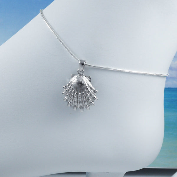 Beautiful Hawaiian Seashell Anklet or Bracelet, Sterling Silver Sea Shell Charm Bracelet, A6136 Birthday Mom Wife Valentine Gift