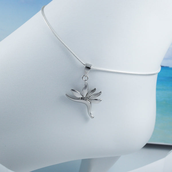 Unique Hawaiian Bird of Paradise Anklet or Bracelet, Sterling Silver Bird of Paradise Charm Bracelet, A2005 Birthday Mom Wife Girl Gift