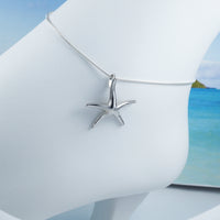 Beautiful Hawaiian Large Starfish Anklet or Bracelet, Sterling Silver Star Fish Charm Bracelet, A2022 Birthday Mom Wife Valentine Gift