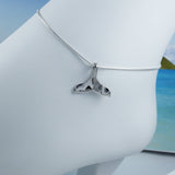 Beautiful Hawaiian Whale Tail Anklet or Bracelet, Sterling Silver Whale Tail Charm Bracelet, A2006 Birthday Mom Wife Valentine Gift, Island