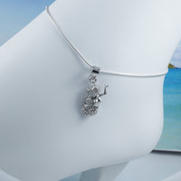 Unique Hawaiian Mermaid Anklet or Bracelet, Sterling Silver Mermaid Charm Bracelet, A2008 Birthday Mom Wife Valentine Gift, Island Jewelry