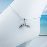 Beautiful Hawaiian Large Whale Tail Anklet or Bracelet, Sterling Silver Whale Tail Charm Bracelet, A2019 Birthday Mom Wife Valentine Gift