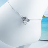 Unique Hawaiian Manta Ray Charm Anklet or Bracelet, Sterling Silver Manta Ray Charm Bracelet, A2009 Birthday Mom Wife Girl Valentine Gift
